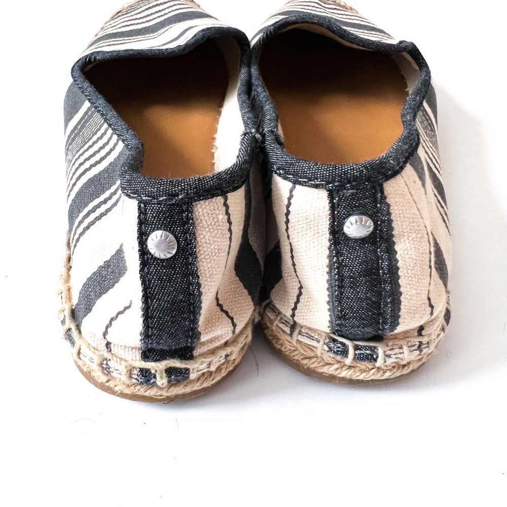 Bass Jenna espadrille Navy/Gray and Cream stripe size 9 - Picture 6 of 10